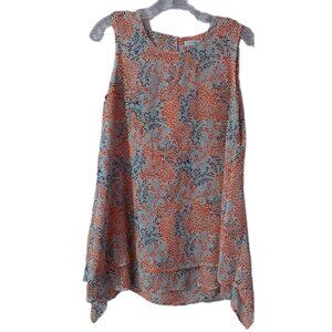 Fever Women's Tank Top Double Layer Sleeveless Blouse Size Medium Multi-colored